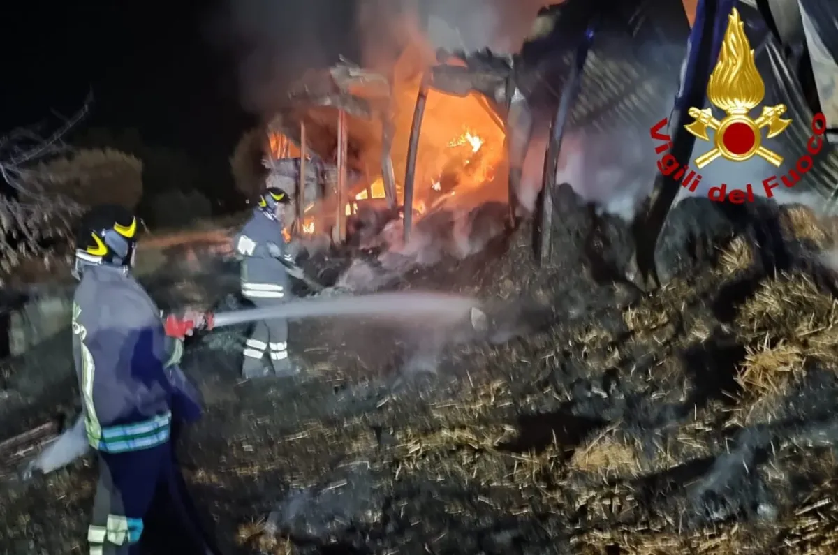 Amelia, incendio nella notte in un annesso agricolo: danni ingenti