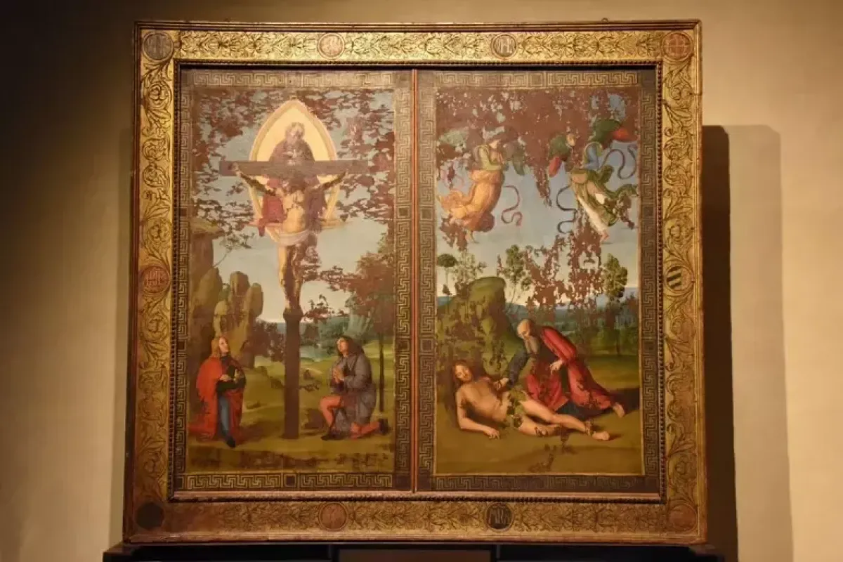 Lo Stendardo della Santissima Trinità lascia l’Umbria: Raffaello vola a New York