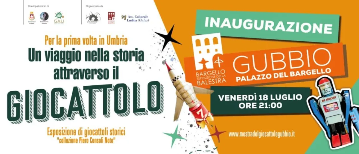 Gubbio, in mostra il giocattolo d’epoca: un viaggio emozionante tra infanzia, memoria e modernariato