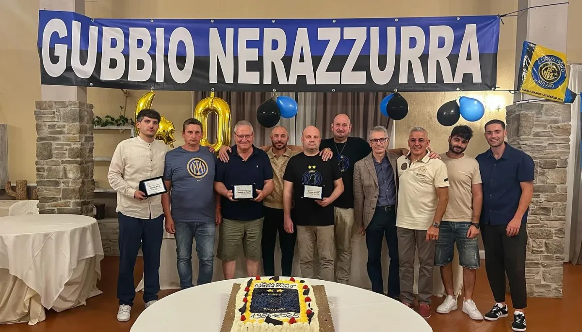 Inter Club Gubbio Nerazzurra, grande festa al Faro Rosso per i 40 anni di anniversario