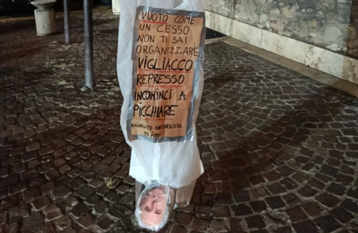 Terni, fantoccio di Bandecchi a testa in giù: analizzati i filmati; Alessandrini: "Clima d'odio non salutare"