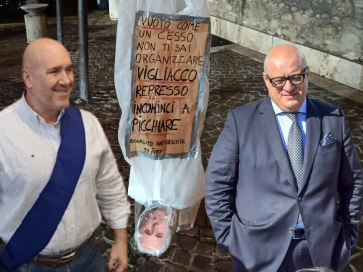 Terni, Bandecchi e Corridore contro il “clima d’odio”: dopo il manichino appeso fuori da Palazzo Spada accuse alla sinistra