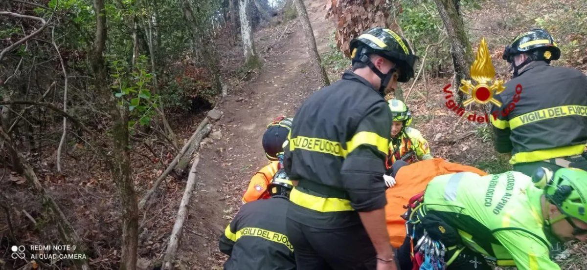 Passignano sul Trasimeno, ciclista infortunato nel bosco. Intervengono elisoccorso e Sasu