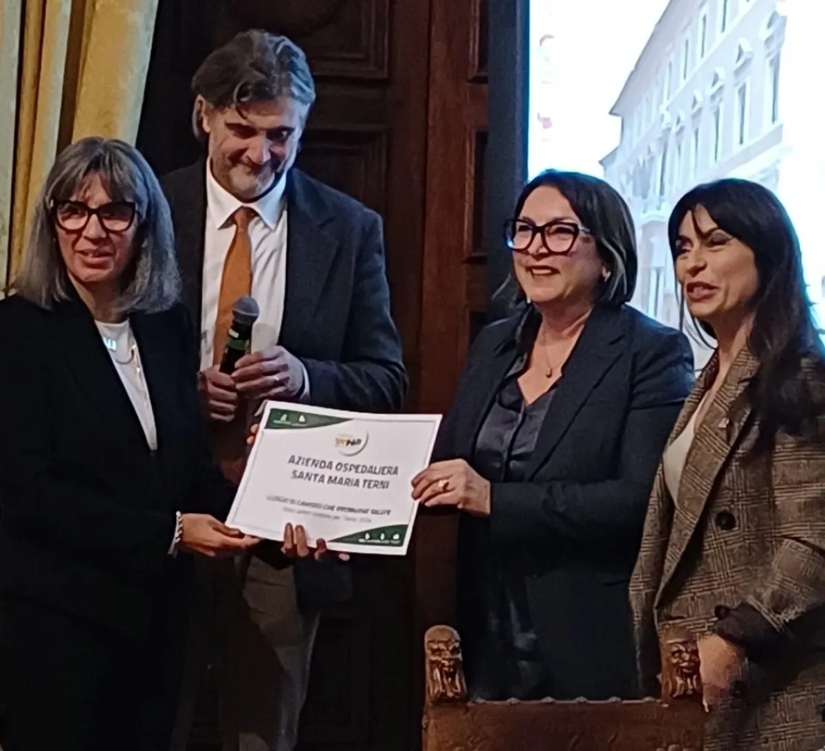 L'ospedale Santa Maria di Terni riceve il premio per la promozione della salute nei luoghi di lavoro