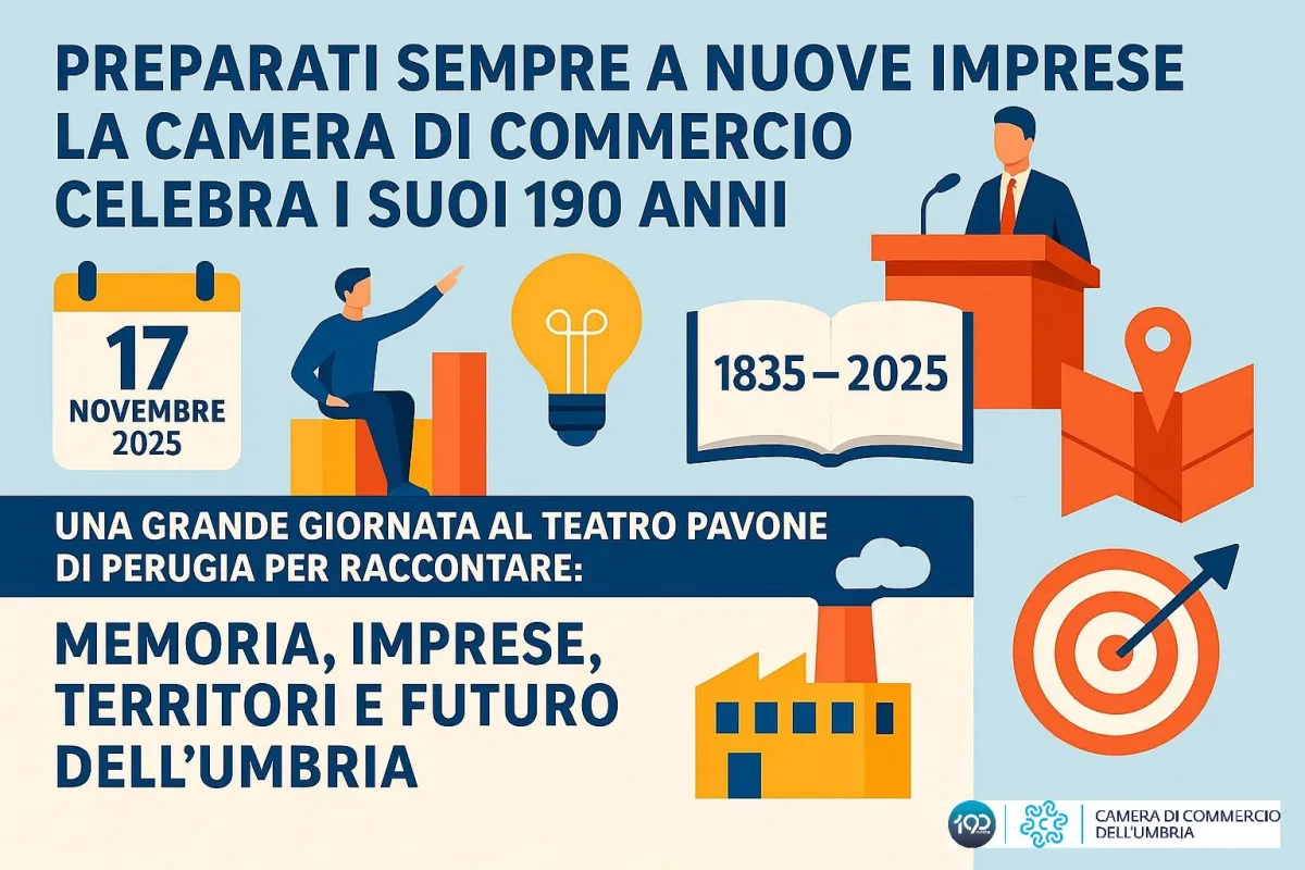 Umbria, 190 anni di impresa e visione: al Teatro Pavone si celebra la Camera di Commercio regionale