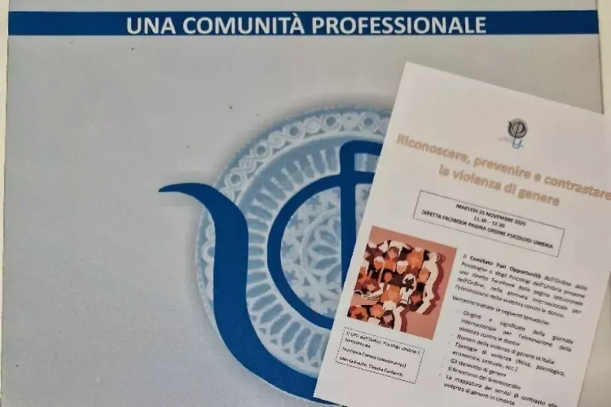25 novembre, psicologi umbri in prima linea: un mese di incontri per riconoscere e contrastare la violenza di genere
