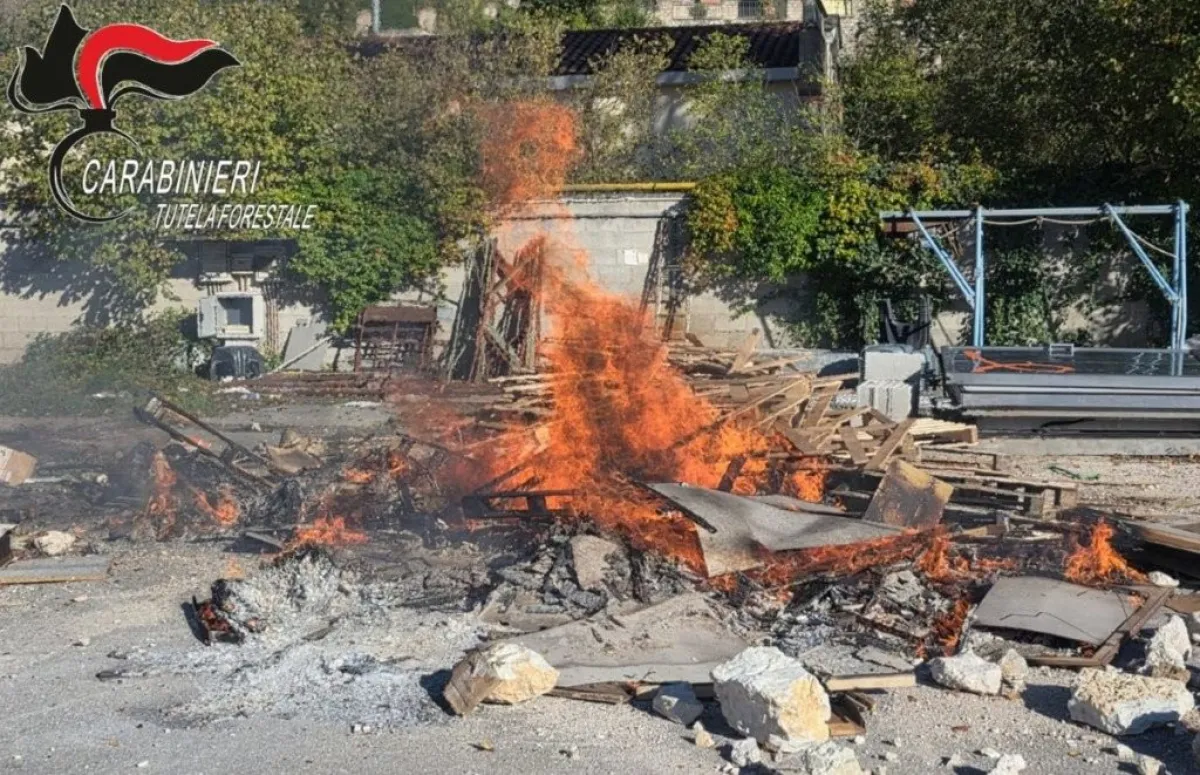 Arrone, operai bruciano bancali in legno. Denunciato e multato il titolare di una ditta edile