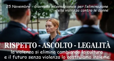 Terni, la caserma dell'Arma si illumina contro la violenza: la visita del generale Corbellotti e il faro arancione per le donne