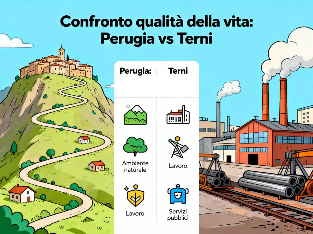 Qualità della vita, Perugia accelera ed è 37esima, Terni stabile al posto 48: il balzo è già nel passato
