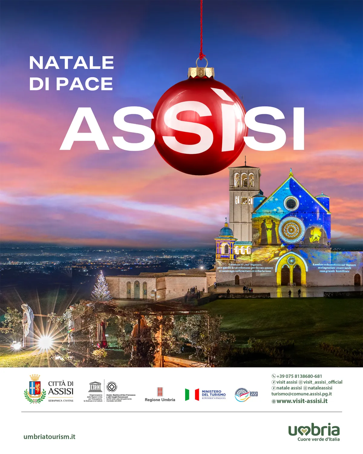 Un Natale "di pace, luce e incontro": Assisi illumina le sue basiliche con videomapping ispirati ai grandi dell'arte contemporanea