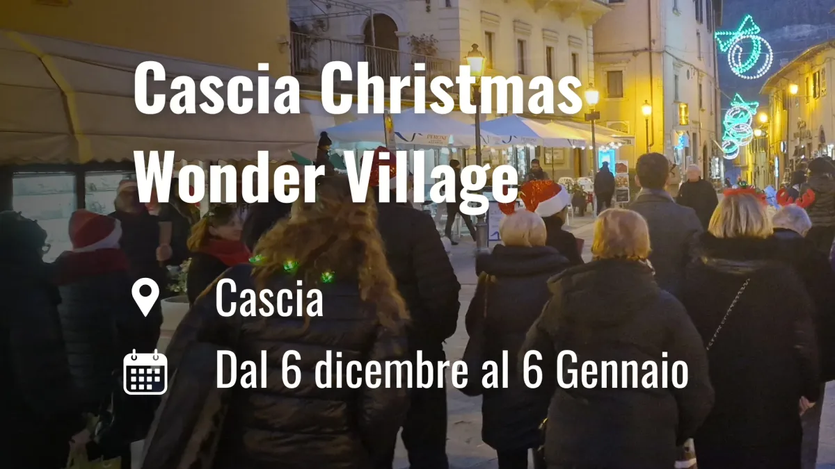 Cascia si illumina per il Christmas Wonder Village: al via mercatini, presepi, spettacoli e un programma ricchissimo fino al 6 gennaio