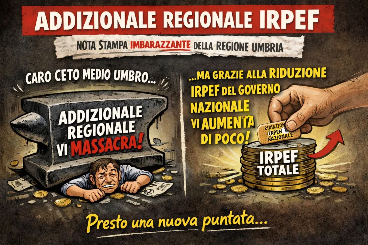  La giunta regionale giustifica la stangata fiscale e il centrodestra ironizza: ceto medio salvato dagli sgravi fiscali del Governo