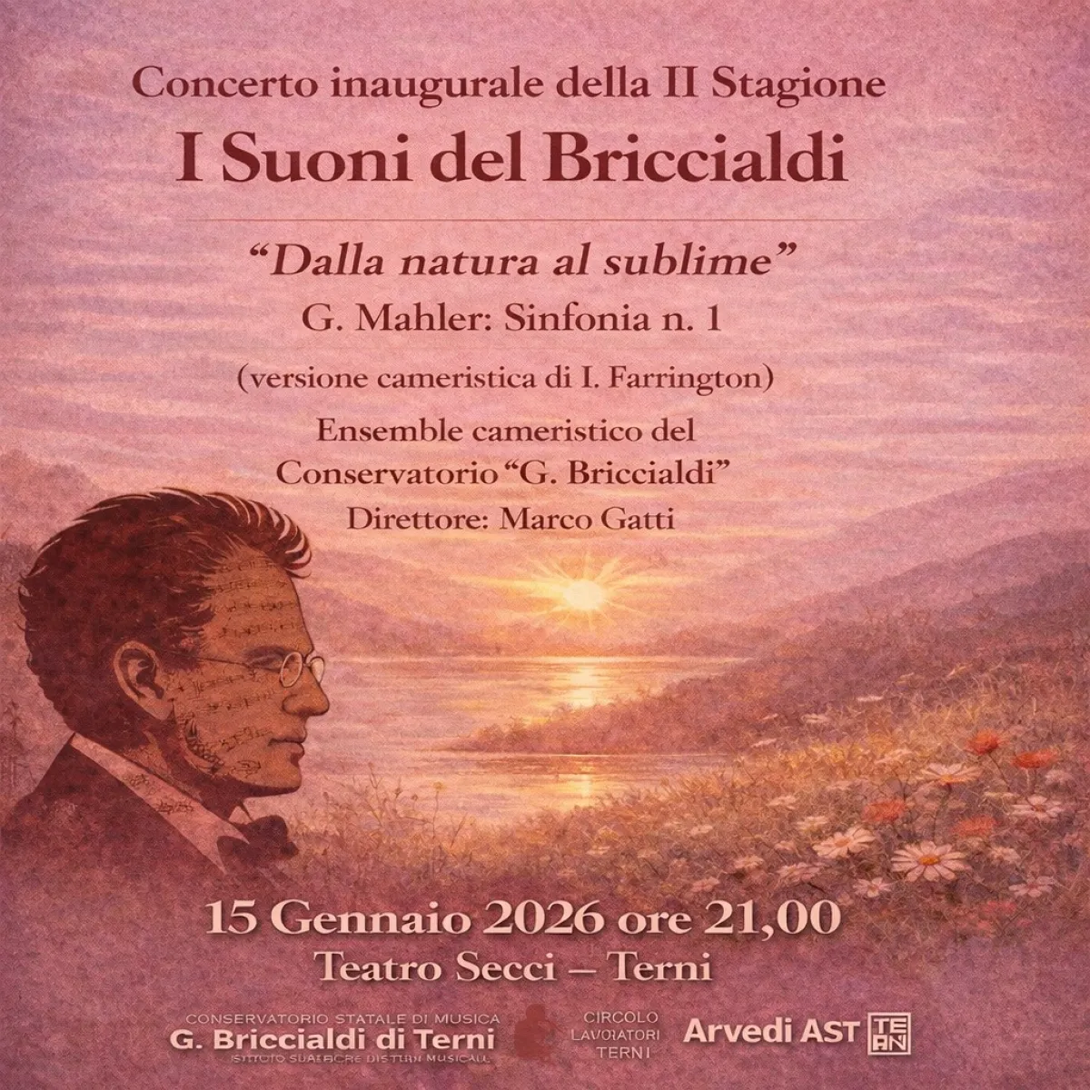 Ripartono i concerti de 'I suoni del Briccialdi'. Primo appuntamento con Mahler al Secci