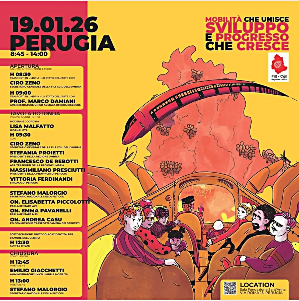 Mobilità sostenibile e sviluppo regionale: Filt Cgil promuove a Perugia un vertice con Regione, amministratori locali e Parlamento