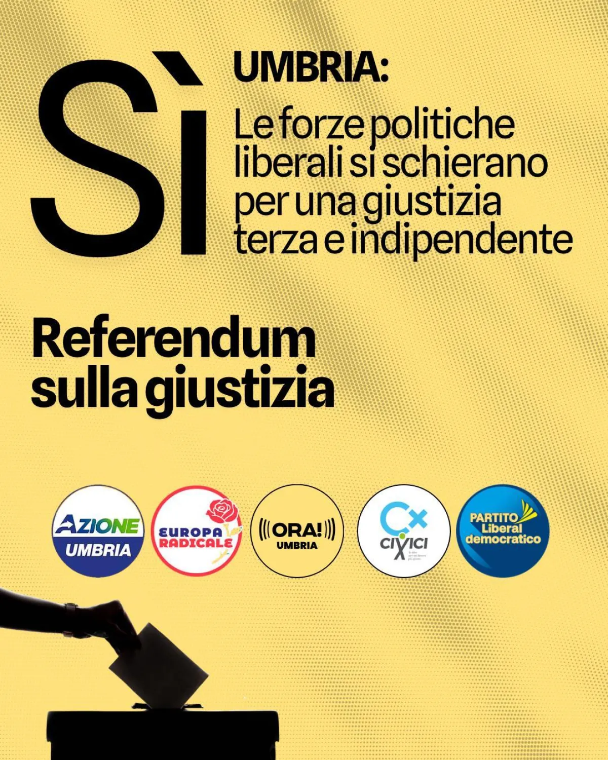 Referendum sulla giustizia, in Umbria nasce il fronte liberale per il Sì: coordinamento regionale per una "giustizia terza e indipendente"