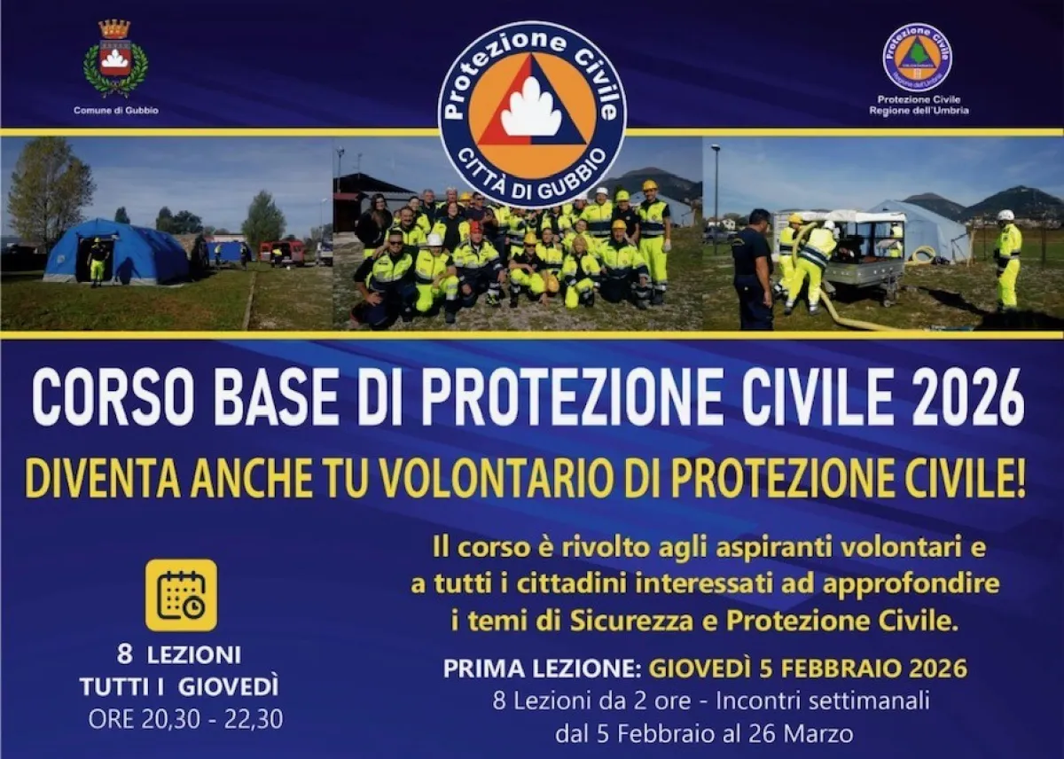 A Perugia e Gubbio i corsi base per diventare volontari della Protezione Civile