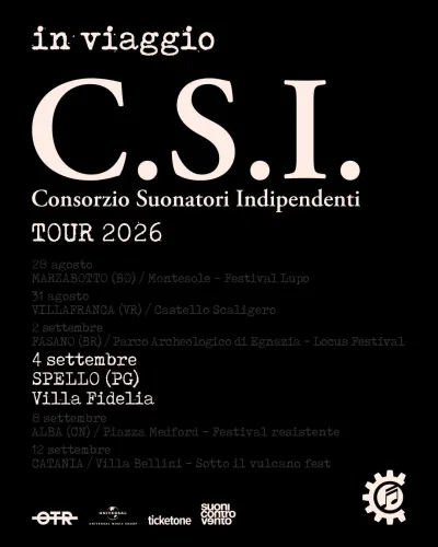 CSI, la reunion è ufficiale. Il 4 settembre il concerto a Spello per Suoni Controvento