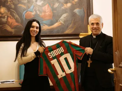 Ternana, tra campo e valori: la presidente Claudia Rizzo incontra il vescovo Soddu