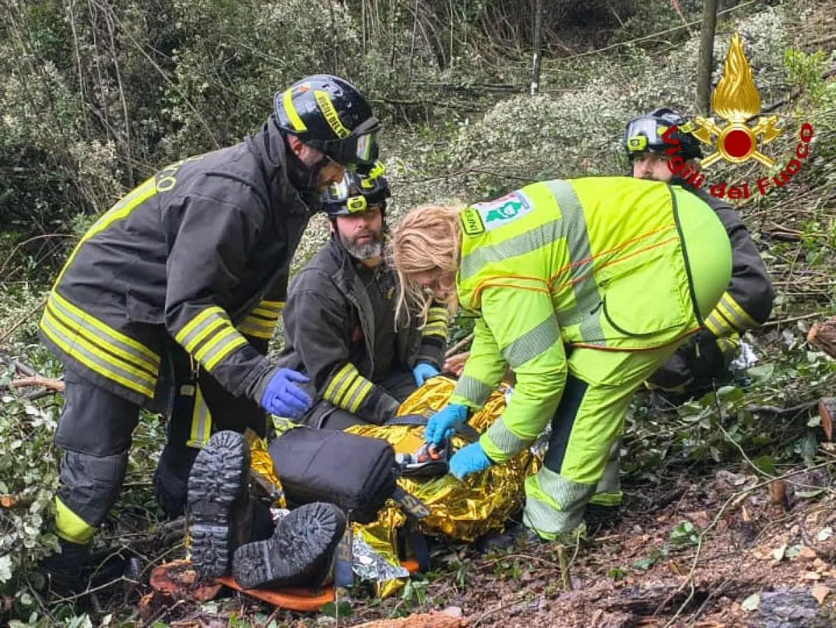 Terni, tagliaboschi viene colpito da un tronco: decisivo l'intervento dei Vigili del fuoco