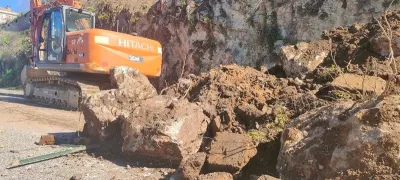Frana a Calvi dell'Umbria, partiti i lavori di ripristino. La strada resterà ancora chiusa per ragioni di sicurezza