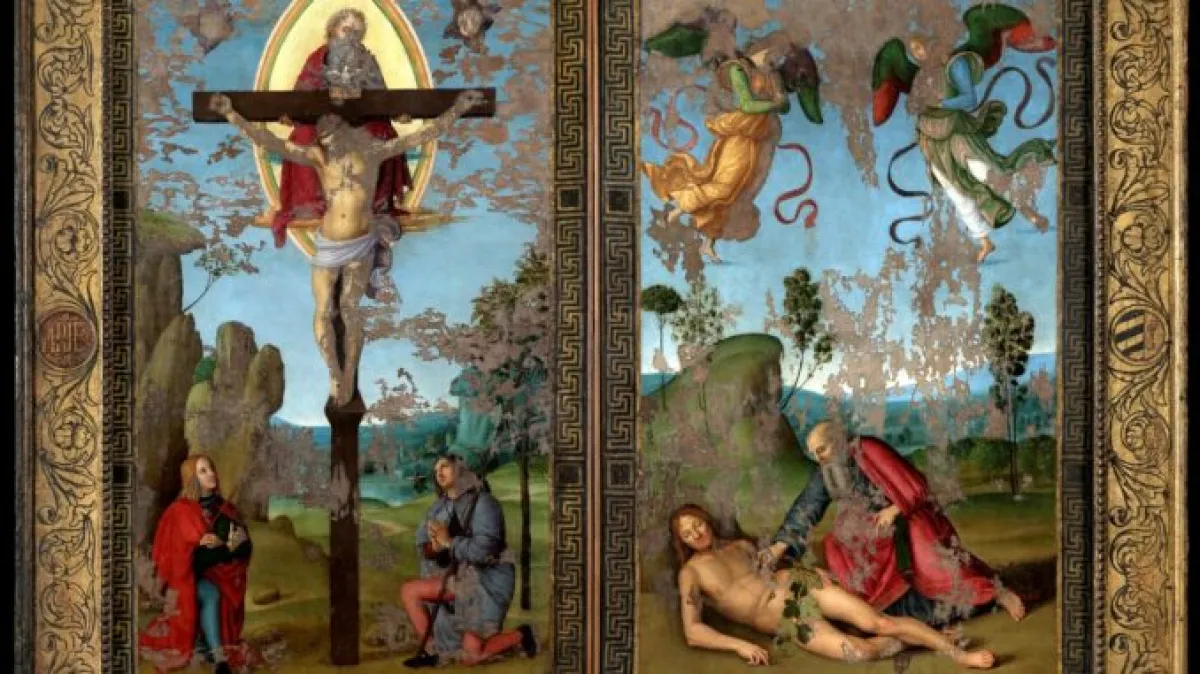 Raffaello, lo Stendardo della SS. Trinità ritrovato: il restauro svela un disegno nascosto