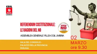 Referendum sulla giustizia, la Fillea Cgil promuove a Perugia un confronto pubblico per illustrare le ragioni del No