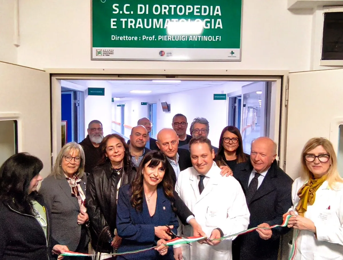 Terni, inaugurato il nuovo reparto di Ortopedia del Santa Maria: spazi moderni e tecnologie avanzate