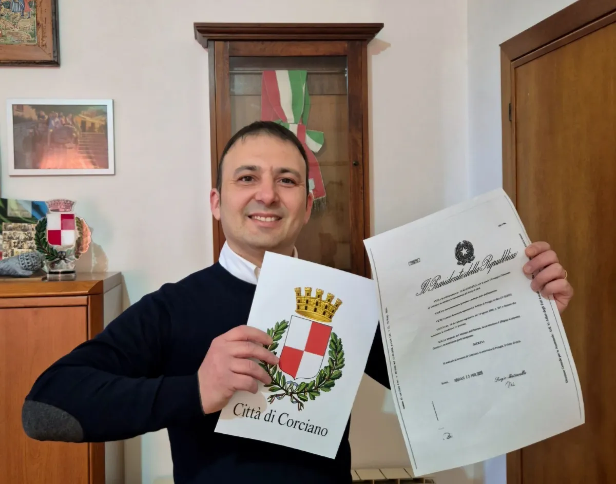 Il Comune di Corciano riconosciuto come città: la soddisfazione del sindaco