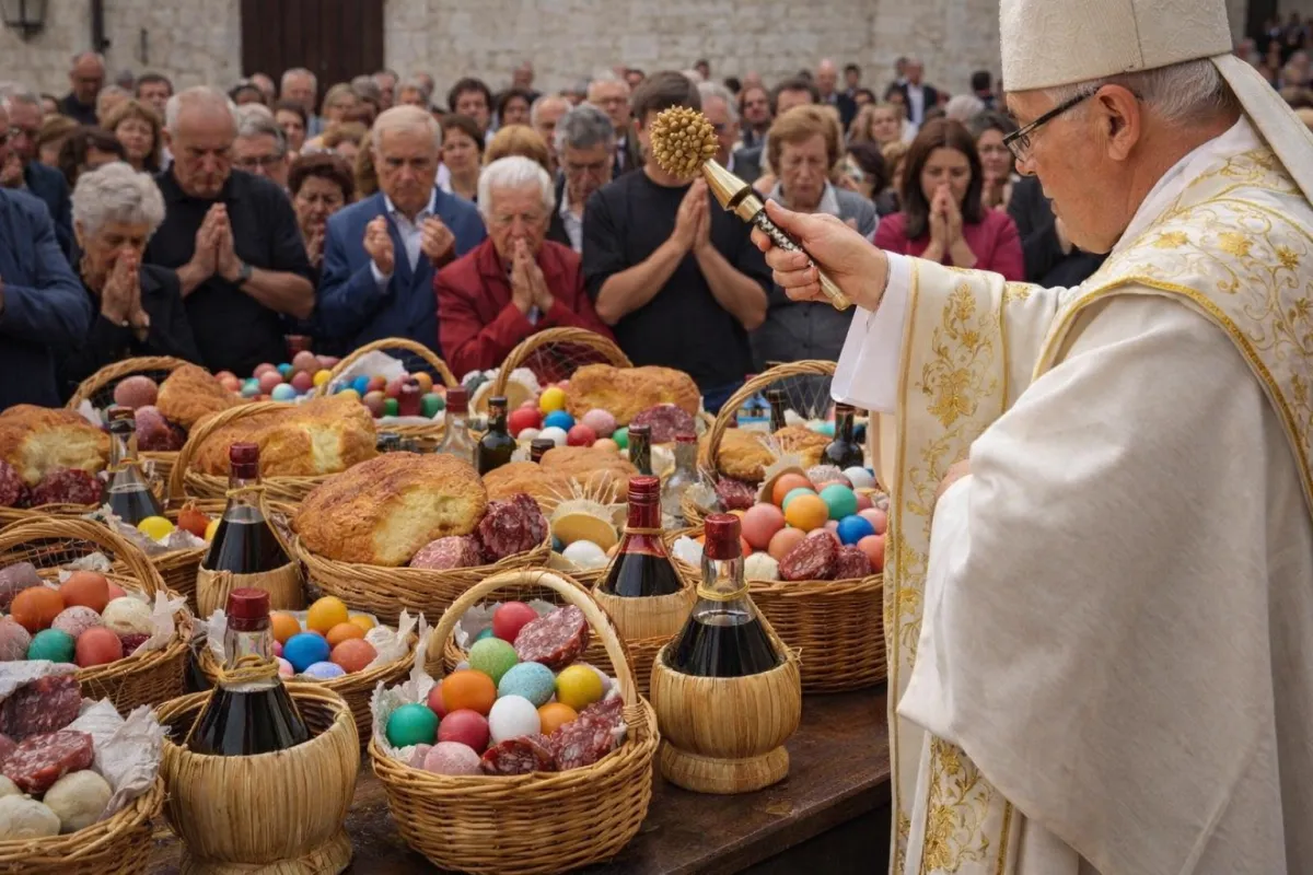  Gubbio, la benedizione delle uova e della crescia: tradizione pasquale tra fede e comunità