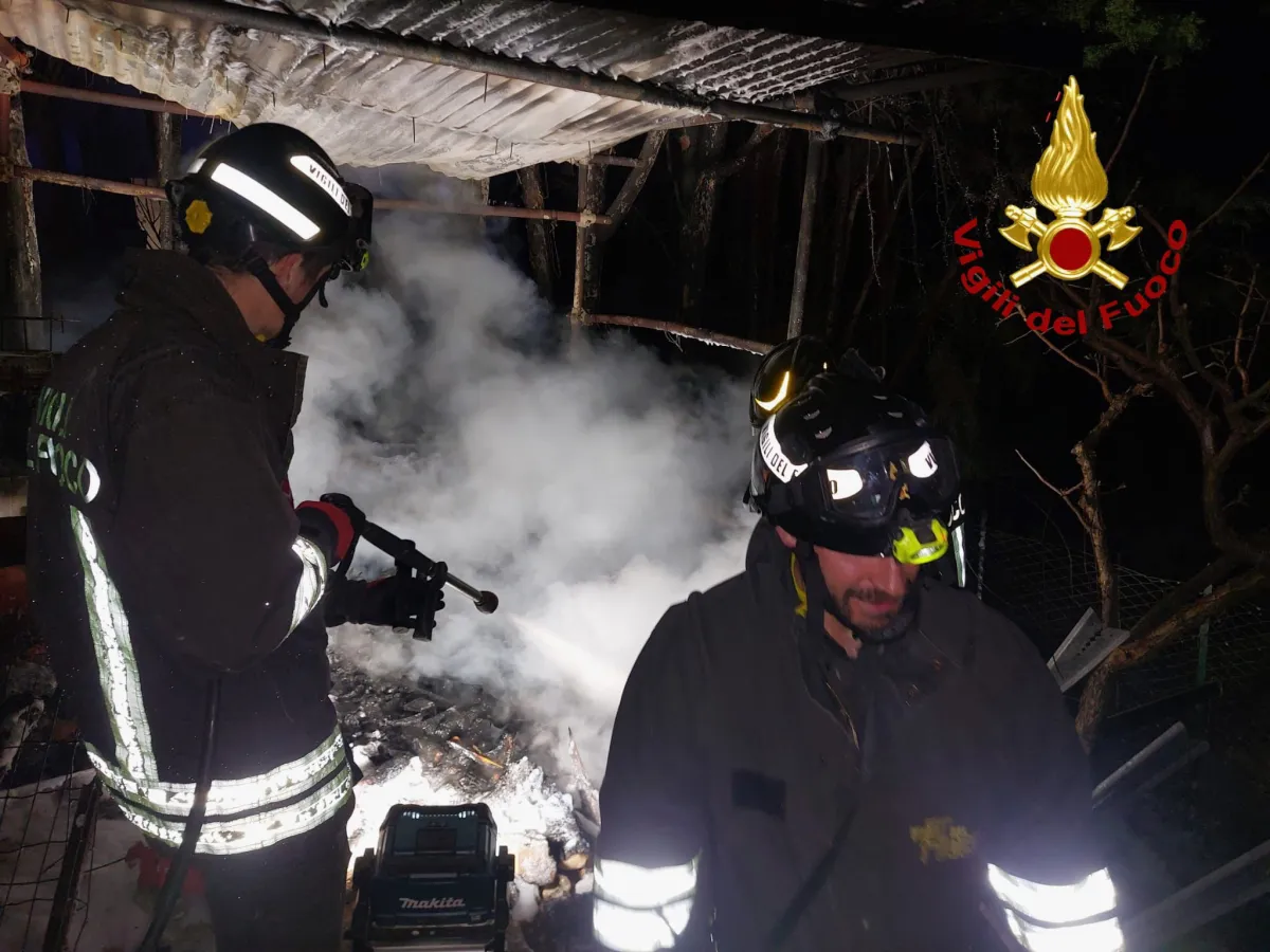  Incendio nella notte a Cerqueto, legnaia distrutta dalle fiamme: paura per l’abitazione adiacente