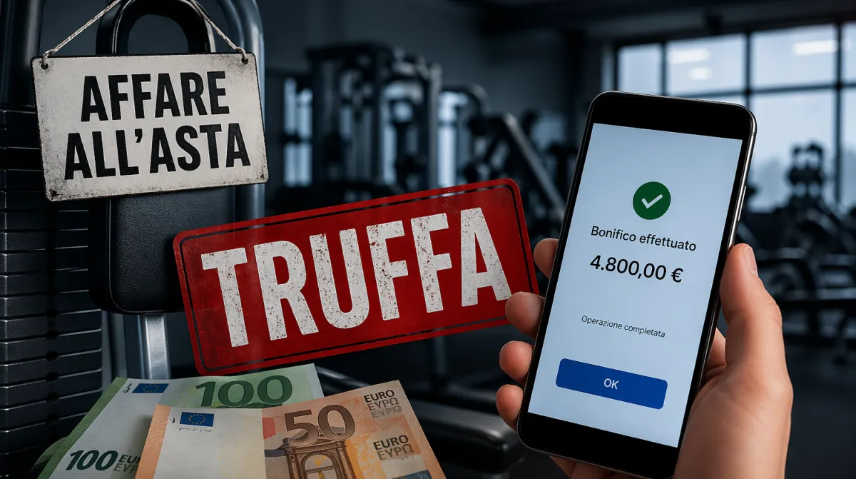 Truffa a Perugia, vende macchinari da palestra ma sparisce dopo due bonifici: denunciato 49enne