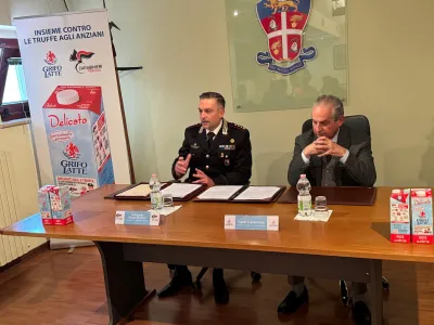 Perugia, carabinieri e Grifo Latte insieme: sulle confezioni i consigli che salvano gli anziani dalle truffe
