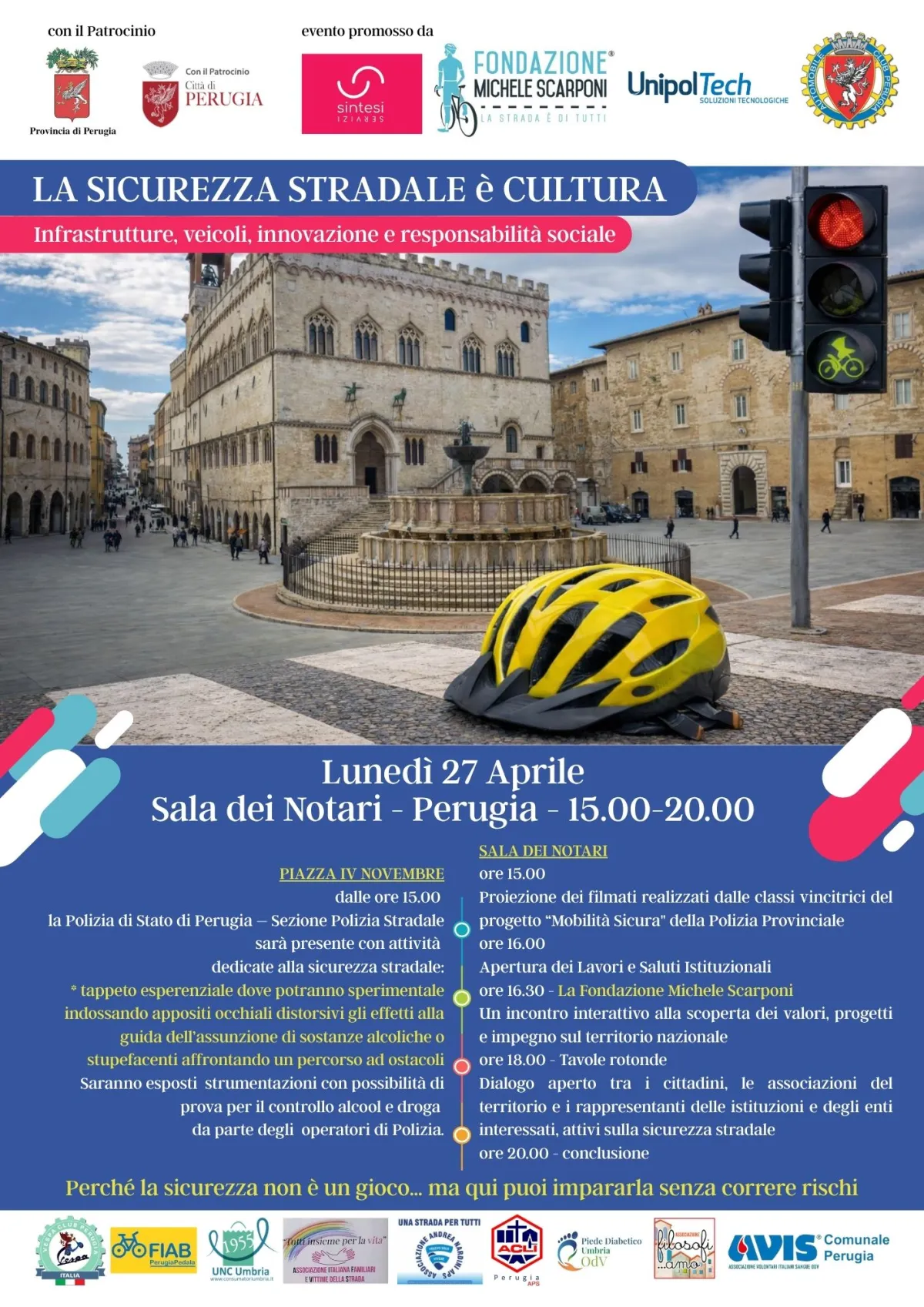 Perugia, “La sicurezza stradale è cultura”: confronto pubblico e prove sul campo per costruire consapevolezza