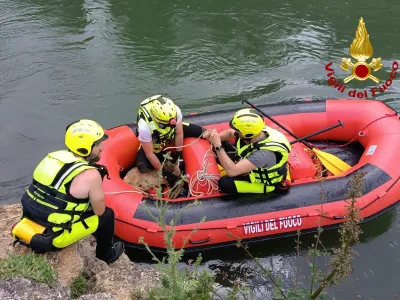 Terni, capriolo rischia di annegare nel canale di Recentino. Salvato dai Vigili del Fuoco