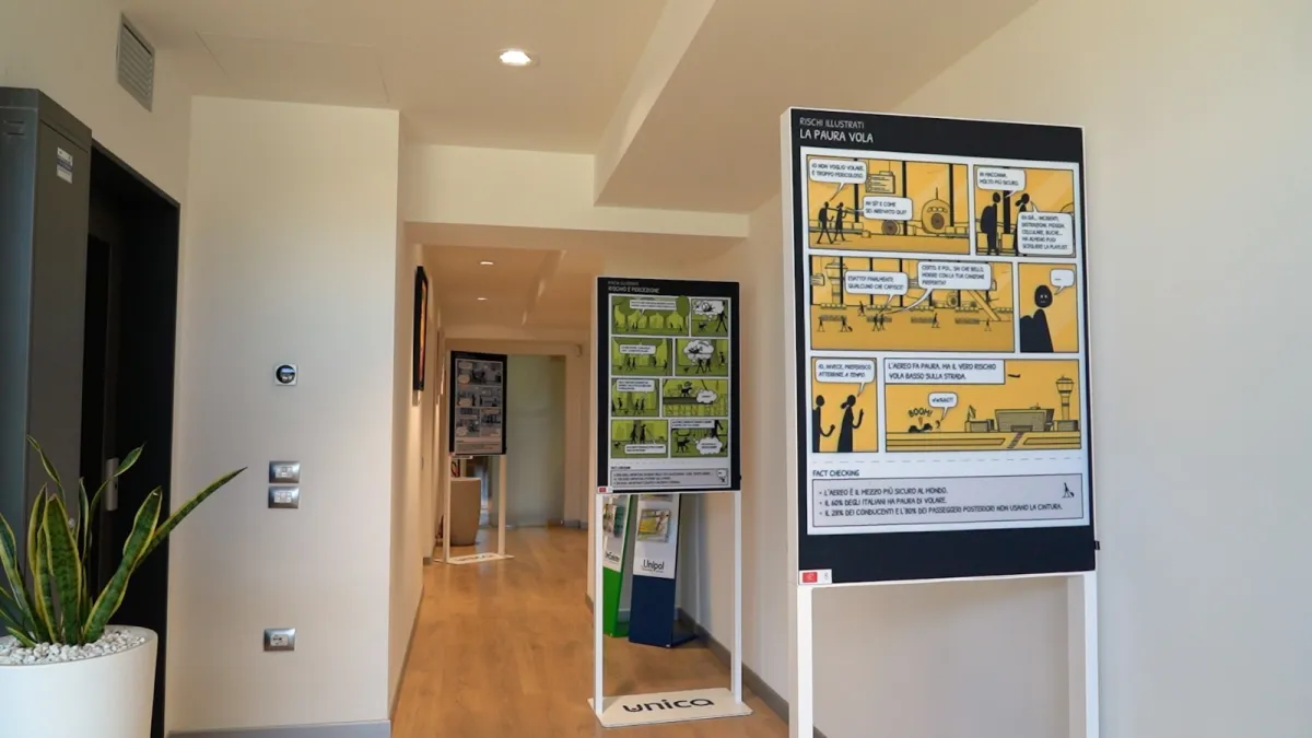 “Un viaggio nel rischio”, a Perugia la mostra a fumetti che trasforma il tema della protezione in esperienza culturale