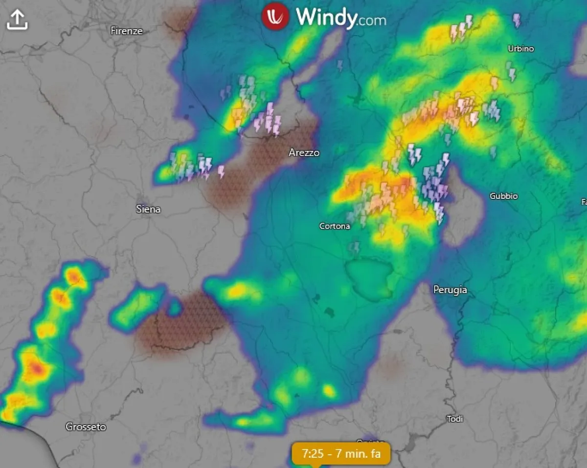 Allerta meteo Umbria oggi: temporali intensi, crollo delle temperature e rischio idrogeologico sui suoli saturi