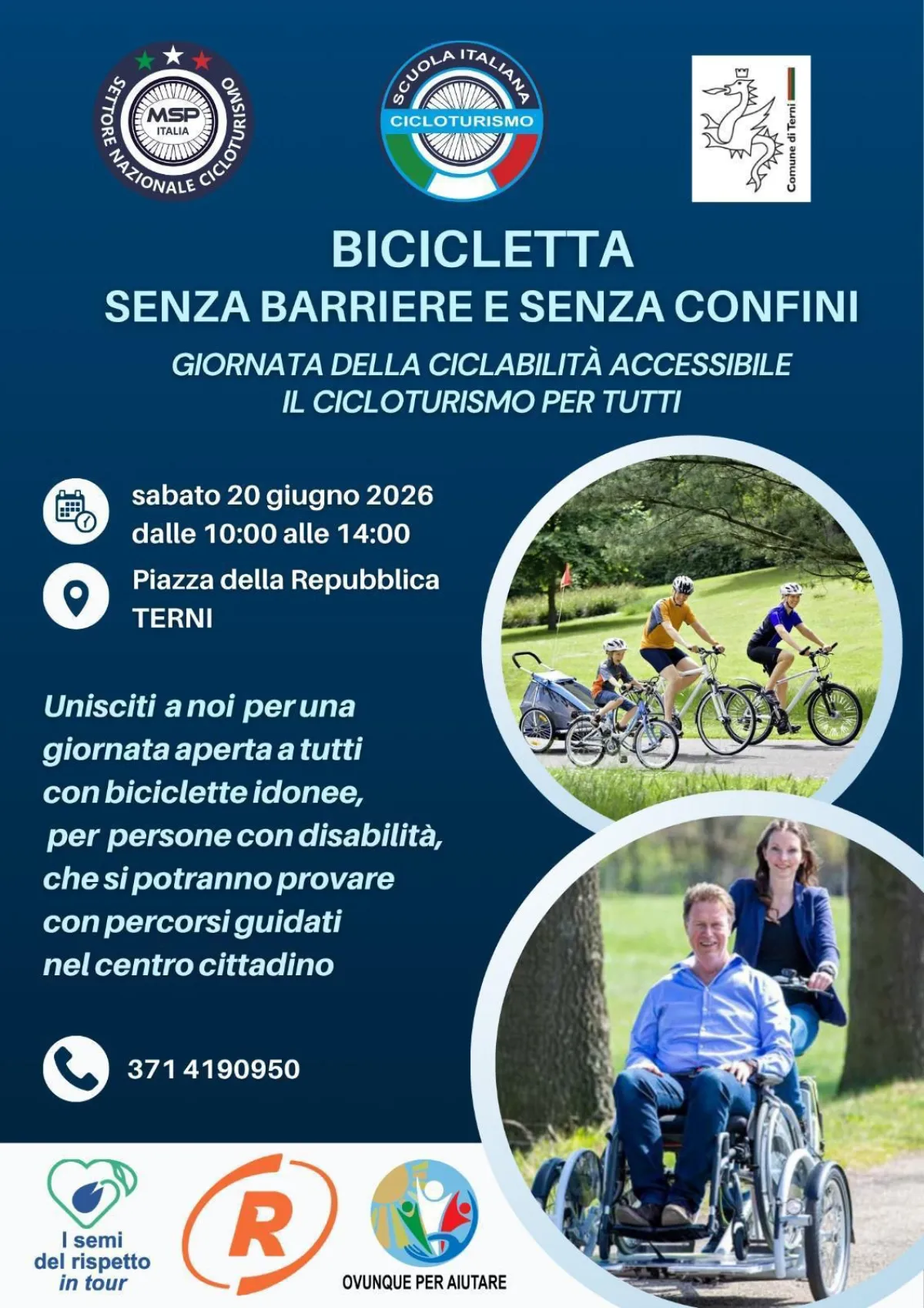 In bici senza barriere: a Terni arriva la giornata dedicata al cicloturismo accessibile