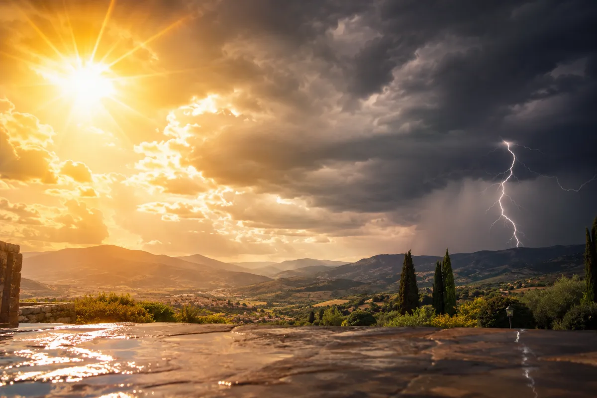 Meteo Umbria, allerta gialla per temporali il 21 giugno: caldo intenso e rischio rovesci